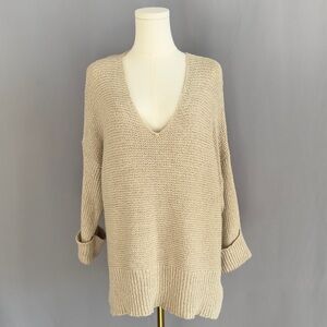 By Together Women's V-Neck Sweater in Beige